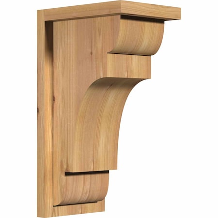 Ekena Millwork New Brighton Smooth Corbel w/Backplate, Western Red Cedar, 7 1/2"W x 10"D x 18"H COR08X10X18NEB01SWR